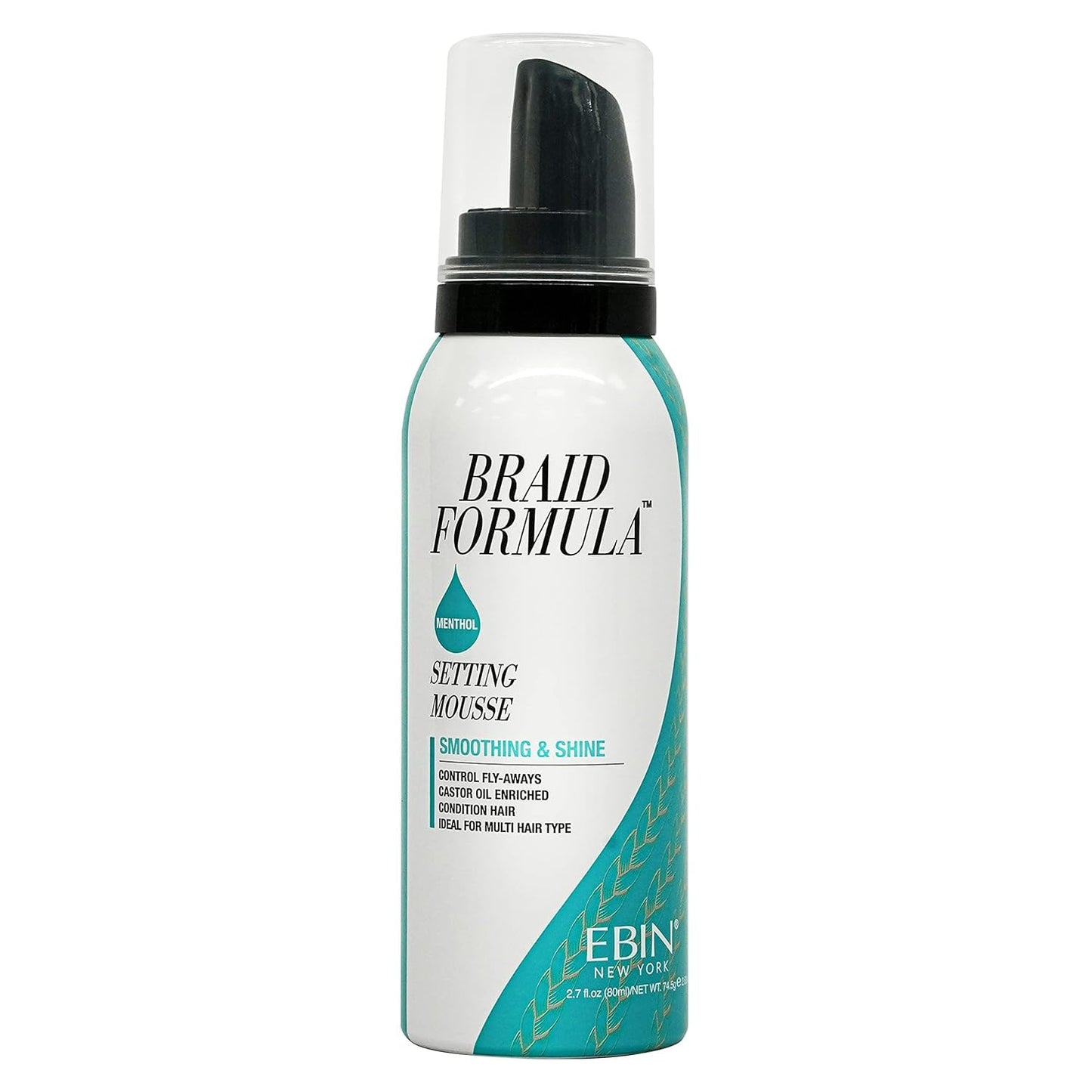 EBIN NEW YORK Braid Formula Setting Mousse (2.7 oz, Peppermint) Beauty & Personal Care EBIN NEW YORK