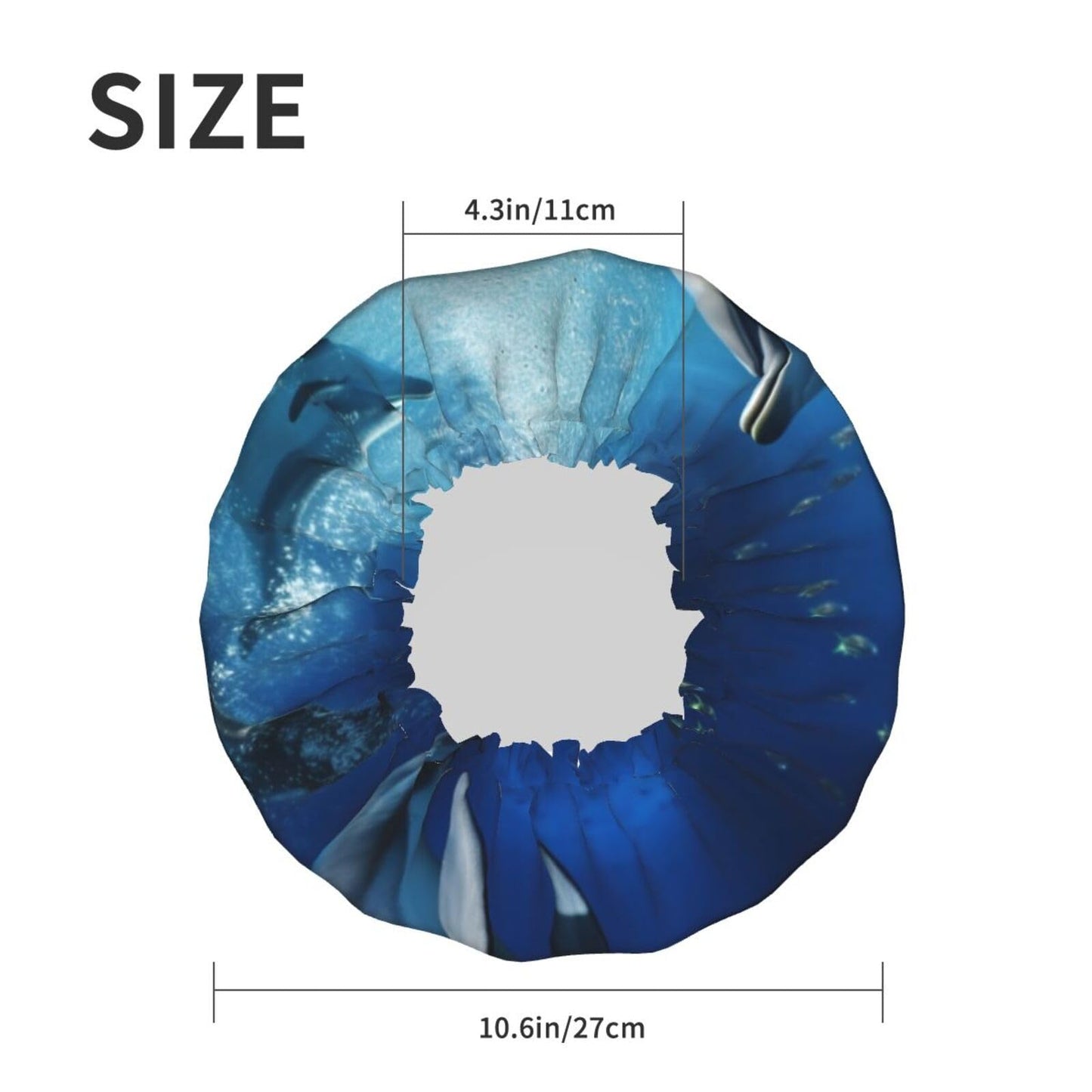 Cute Dolphins Shower Cap for Women Men Large Reusable Shower Bonnet Double-Layer Waterproof Bath Caps Elastic Band Hair Hat for All Hairstyles Beauty and Personal Care BWLHJKE