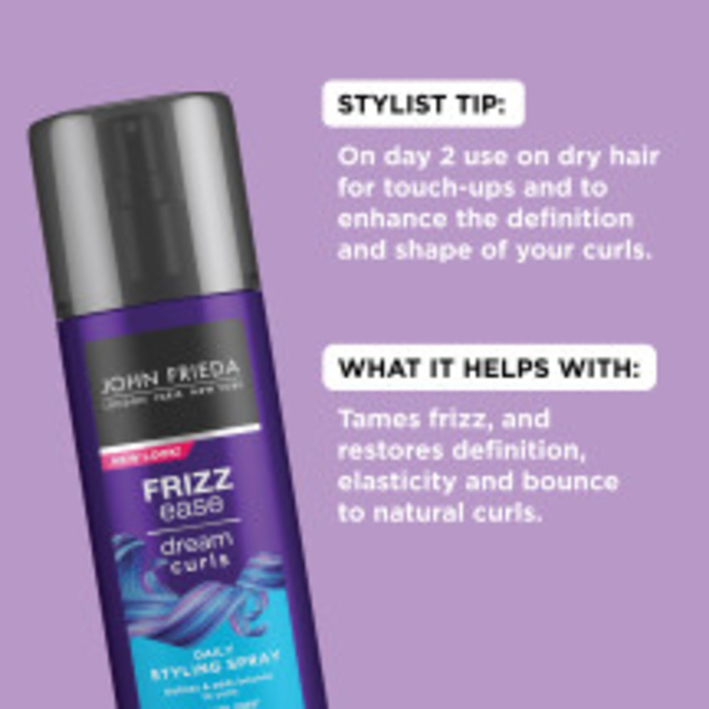 John Frieda Anti Frizz, Frizz Ease Dream Curls Daily Styling Spray for Curly Hair, Magnesium-enriched Formula, 6.7 Oz Beauty & Personal Care John Frieda