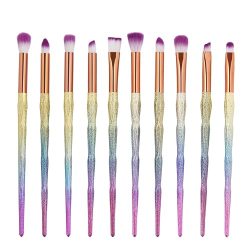 MIPPER 10pcs Diamond Handle Eye Makeup Brushes?Eyebrow Eye shadow Eyeliner Nasal shadow Cosmetics Brush Tool (mix color) Beauty & Personal Care MIPPER