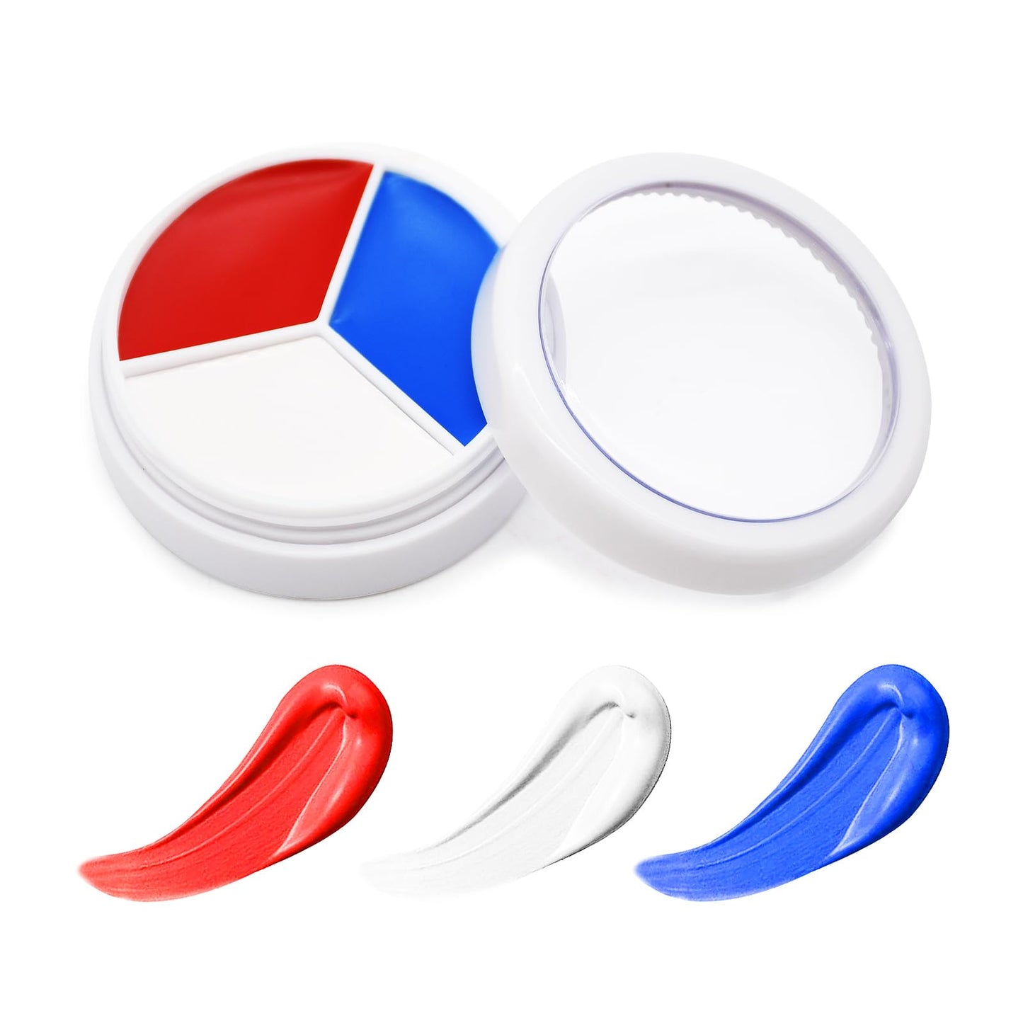 Red White Blue Face Paint - 3 Colors 12g USA American Flag Patriotic Stripe Fan Brush Stick, Face and Body Paint for 4th of July Independence Day Beauty & Personal Care Paezm