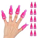 (10 Pcs Pink) Plastic Acrylic Nail Art Soak Off Cap Clip UV Gel Polish Remover Wrap Tool Gel Nail Polish Remover Clips for Fingernail Removal Soak Off Beauty & Personal Care Ponjowl