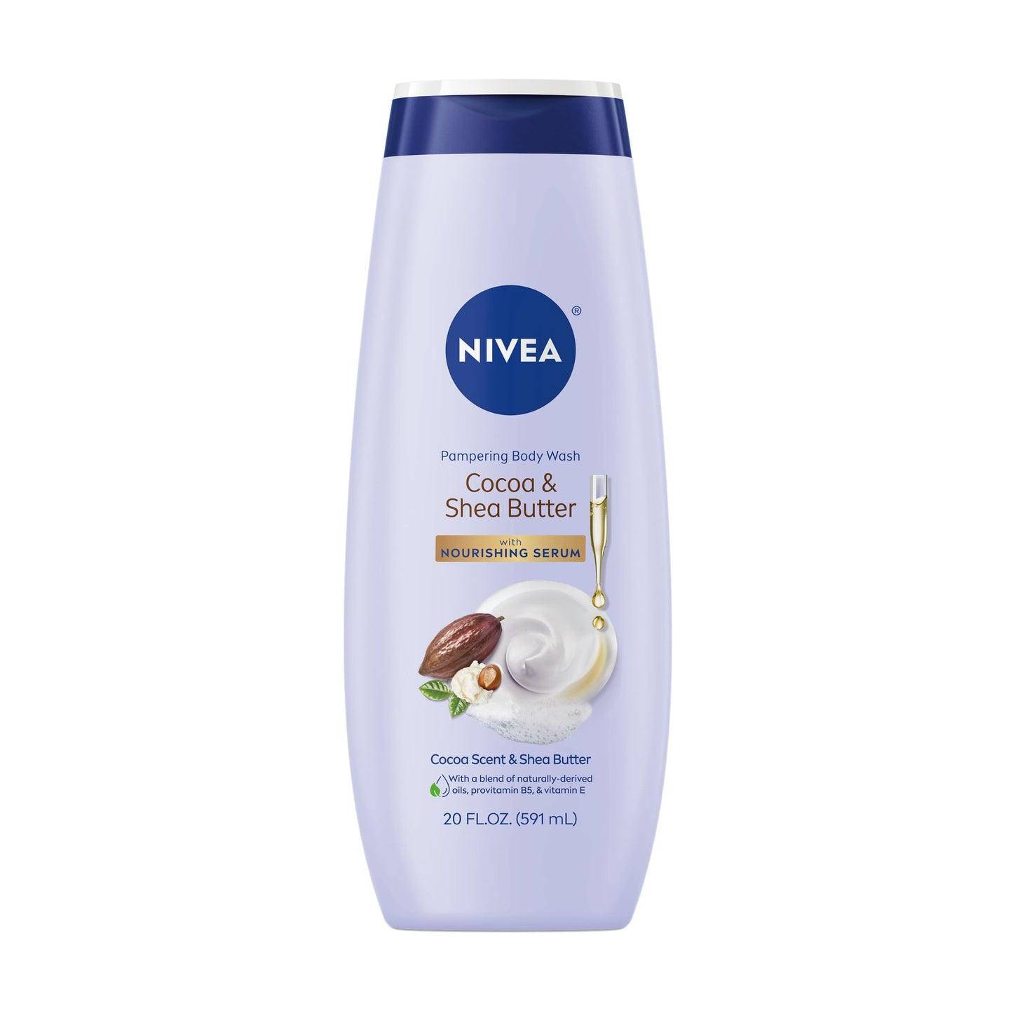 NIVEA Pampering Cocoa and Shea Butter Body Wash with Nourishing Serum, Moisturizing Body Wash for Women, Enriched with Provitamin B5 and Vitamin E, 20 Beauty & Personal Care NIVEA