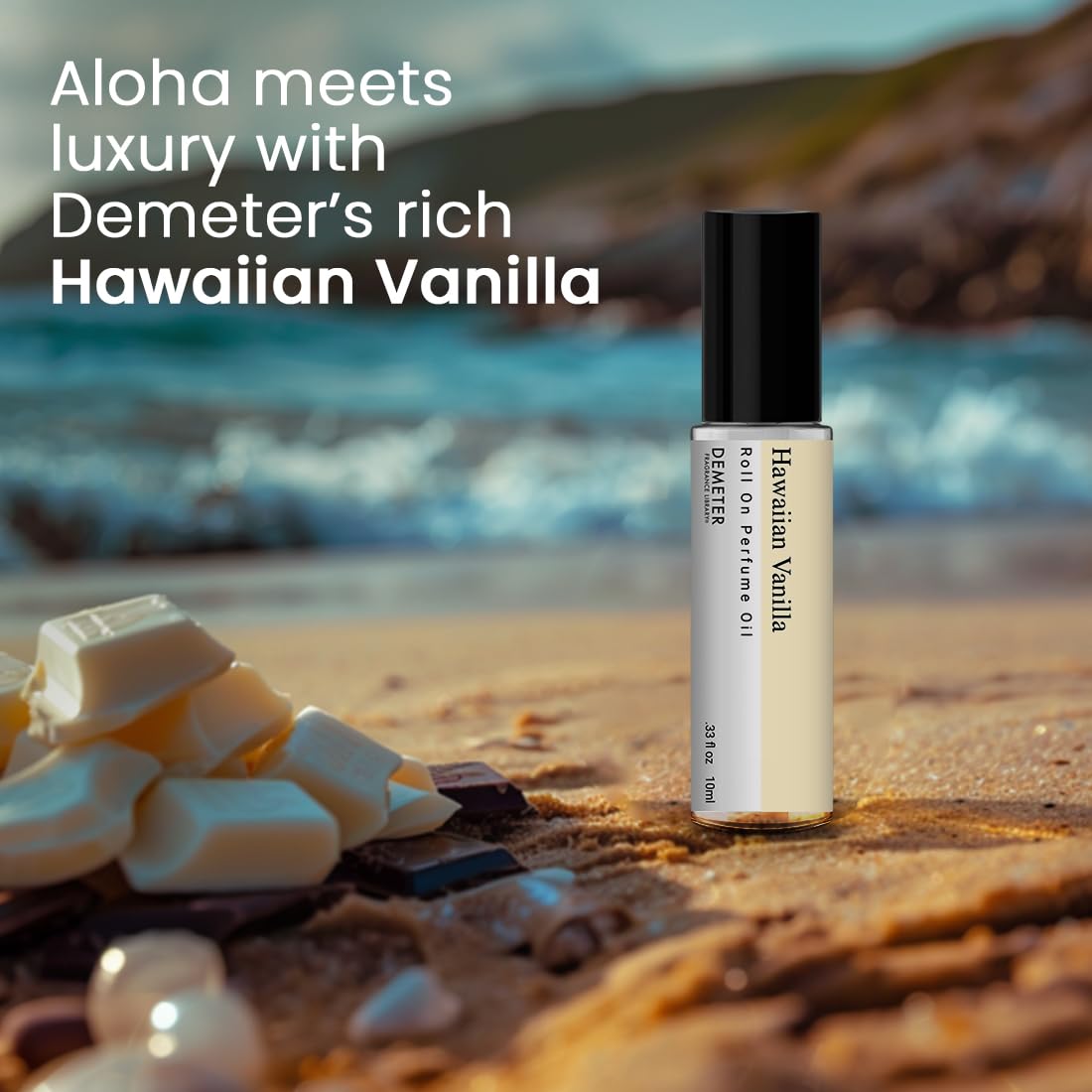 DEMETER Hawaiian Vanilla Roll on Perfume Oil, 0.33 Oz, Long-Lasting Beauty & Personal Care DEMETER