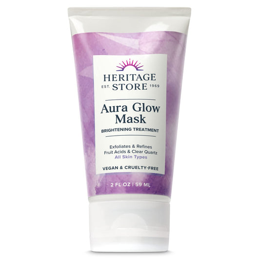 HERITAGE STORE Aura Glow Facial Mask, Brightening & Refining Treatment, All Skin Types, Exfoliating Gel Mask with AHA & Fruit Acids, Hyaluronic Acid Beauty & Personal Care HERITAGE STORE