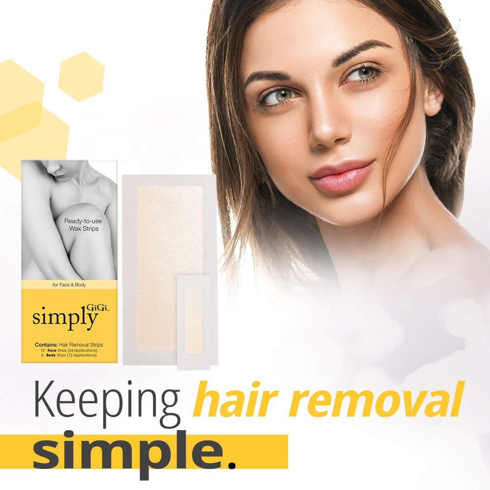 Simply GiGi Ready-to-Use Hair Removal Kit - 12 Face Strips and 6 Body Strips Beauty & Personal Care GIGI