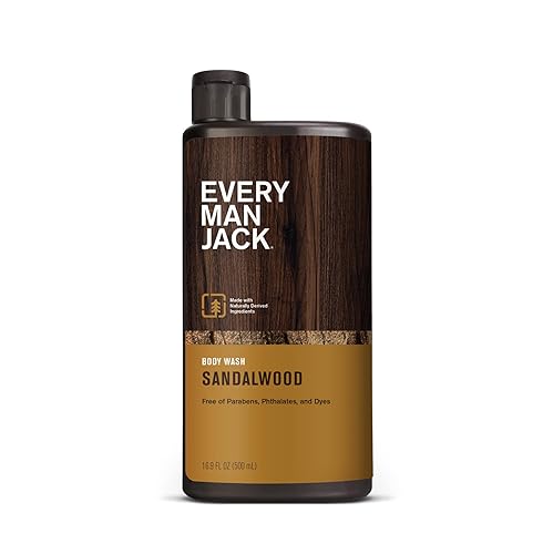 Every Man Jack Body Wash And Shower Gel 16.9 Ounce Sandalwood (499ml) (6 Pack) Beauty & Personal Care Every Man Jack