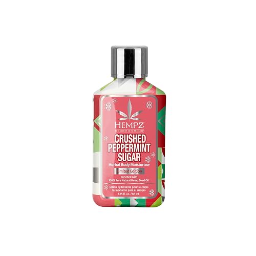 Hempz Mini Crushed Peppermint Sugar Herbal Body Lotion, Moisturizer for men and women, Holiday Gifts, 2.25 oz Beauty & Personal Care Hempz