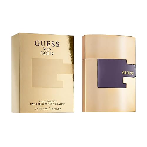GUESS Gold Eau De Toilette Spray for Men, 2.5 Oz Beauty & Personal Care GUESS