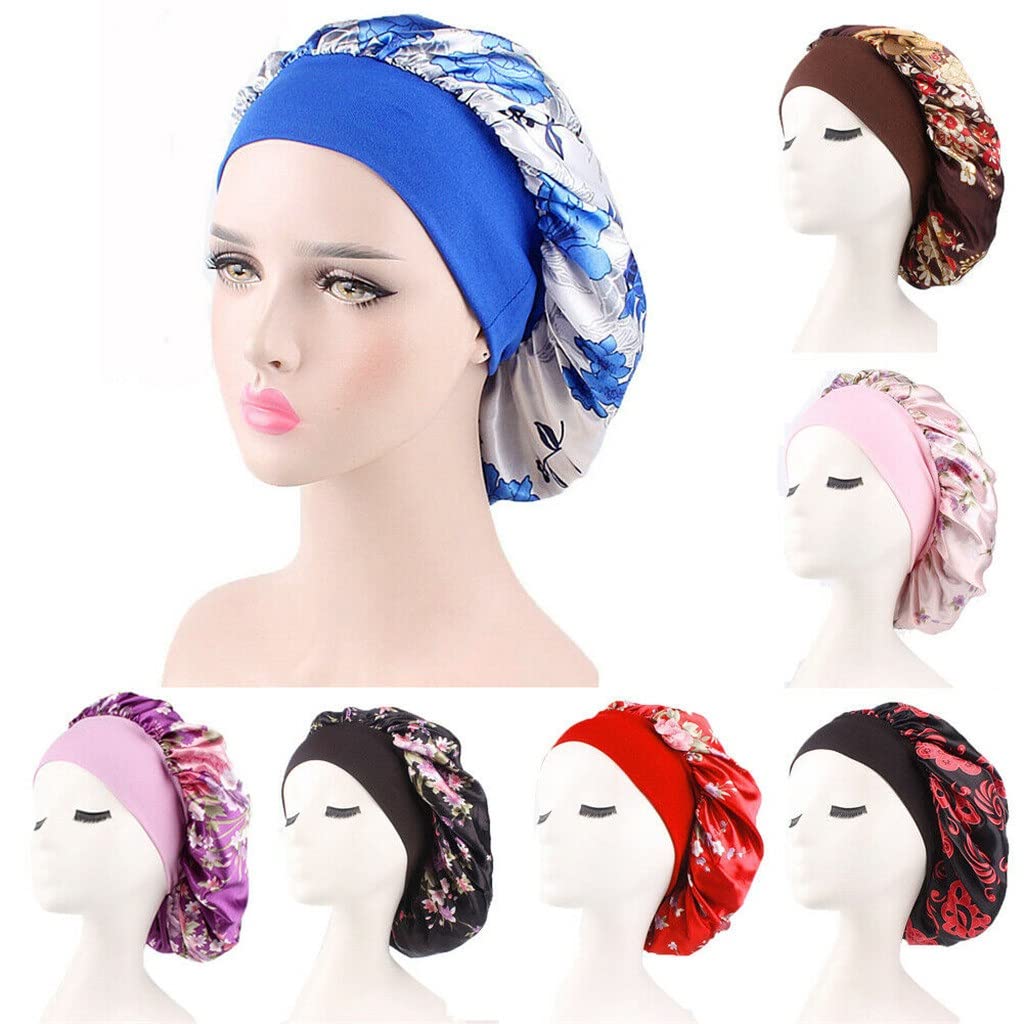 3UOOWWFA Sleep Cap Silk Sleep Cap Hair Hat Head Cover Satin Wide Adjustable Elastic Band (F Free Size) (D One Size) Beauty and Personal Care 3UOOWWFA
