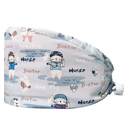 Working Caps with Buttons Adjustable Scrub Cap Nurse Hair Cover Fashion Printed Hair Head Covers Hats for Women/Men Beauty and Personal Care VIAOLI