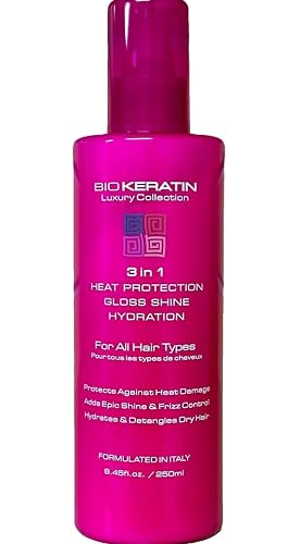 Bio Keratin Luxury Collection 3-in-1 Heat Protection + Gloss Shine + Hydration, 8.45 Fl Oz, 250 ml Beauty & Personal Care Bio Keratin