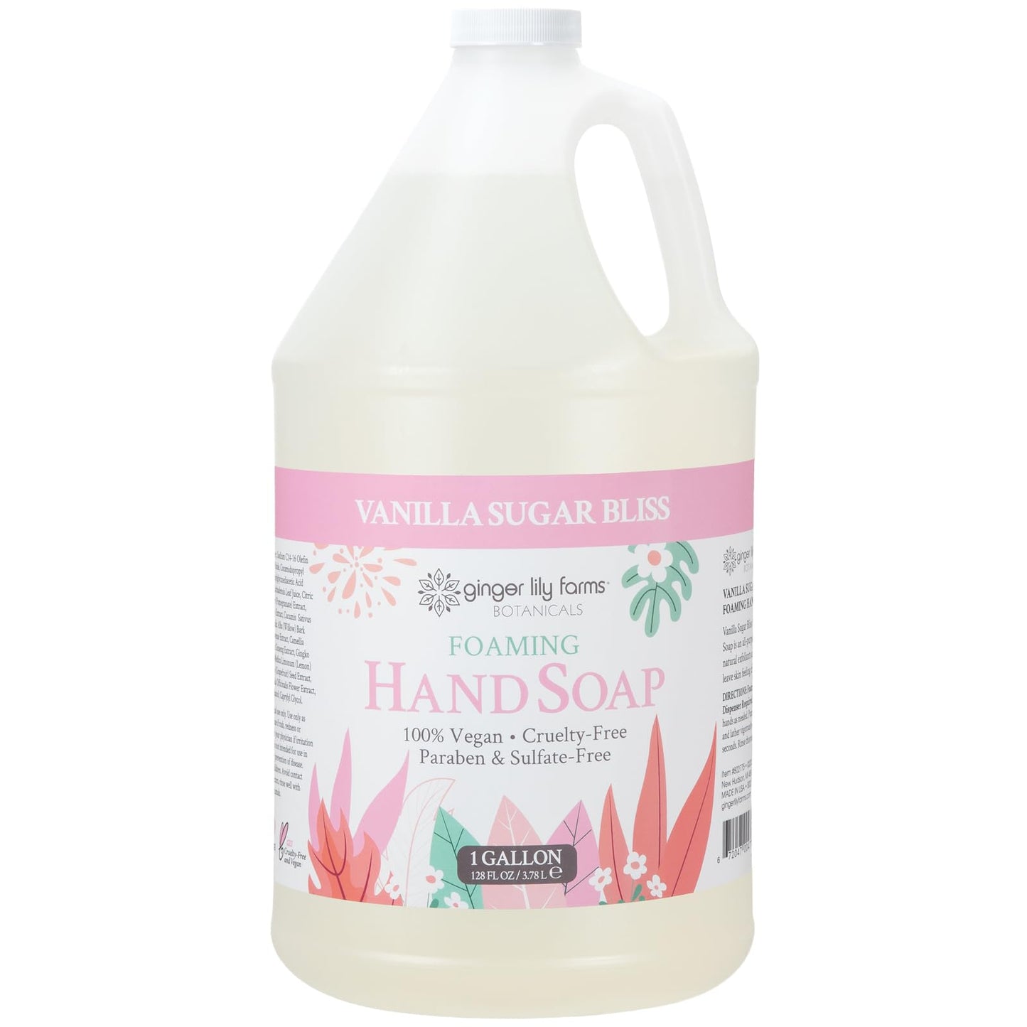 Ginger Lily Farms Botanicals All-Purpose Foaming Hand Soap Refill, 100% Vegan & Cruelty-Free, Vanilla Sugar Bliss Scent, 1 Gallon (Pack of 4) Beauty & Personal Care Ginger Lily Farms