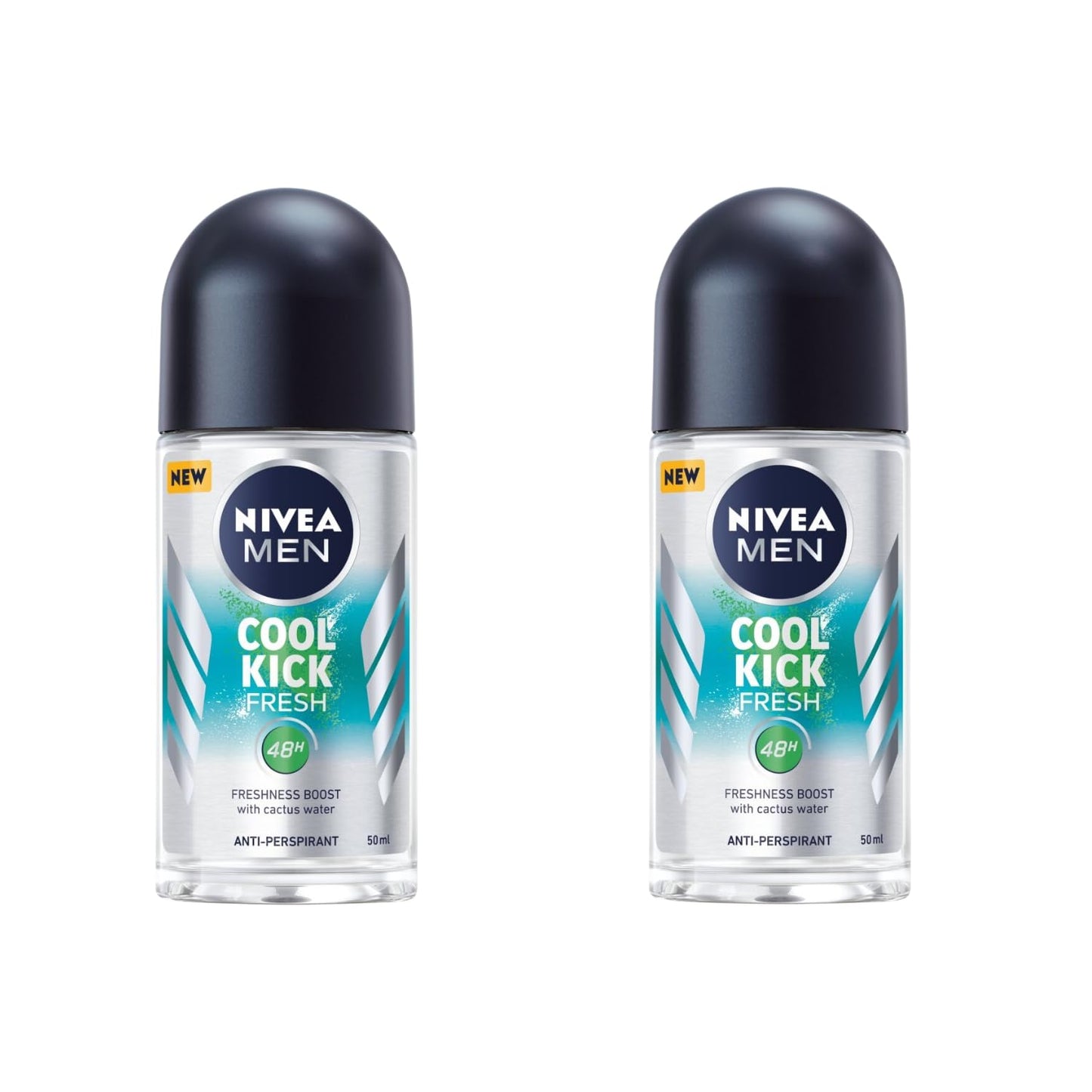 NIVEA Men Cool Kick Fresh Roll-On Deodorant 50ml, 48H Antiperspirant, Cactus Water, Cooling Sensation, Alcohol-Free, Dermatologically Tested Beauty and Personal Care NIVEA