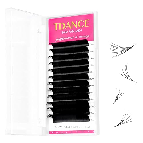 TDANCE Easy Fan Lash Extension Rapid Blooming Volume Eyelash Extensions C CC D DD J B L Curl 0.03-0.12mm Thickness Easy Fan Volume Lashes Self Fanning Beauty & Personal Care TDANCE