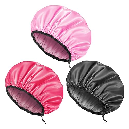 Auban Shower Cap for Women, Adjustable Reusable, Extra Large, Double-Layer Waterproof Bathing Cap, Waterproof Exterior, EVA Lining, Hair Cap for All Beauty & Personal Care Auban