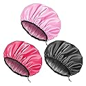 Auban Shower Cap for Women, Adjustable Reusable, Extra Large, Double-Layer Waterproof Bathing Cap, Waterproof Exterior, EVA Lining, Hair Cap for All Beauty & Personal Care Auban
