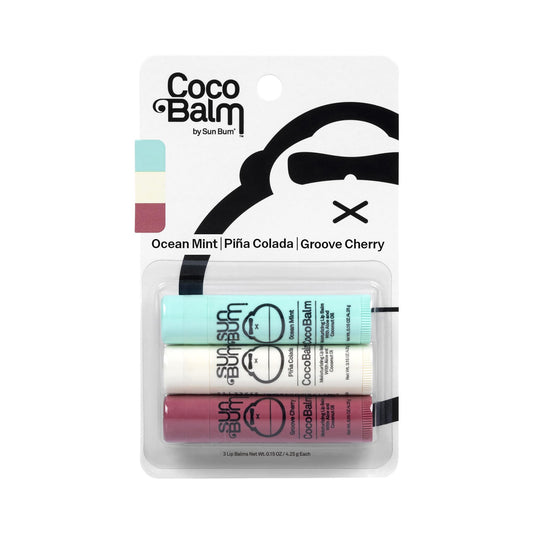 Sun Bum Cocobalm 3 Flavor Variety Pack - Ocean Mint, Piña Colada, and Groove Cherry - Hydrating Lip Balm with Coconut Oil and Aloe Vera (0.15 oz, 3 Beauty & Personal Care Sun Bum