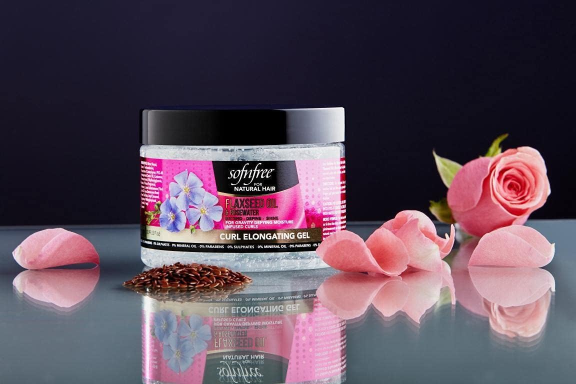 Sofn'Free Curl Elongating Gel with Flaxseed Oil & Rosewater - Curl Elongator for Natural Coils and Waves - Moisturizing Hair and Scalp Treatment, 11 Beauty & Personal Care SOF N' FREE
