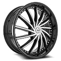 Azara AZA-517 24x9 6x135 6x139.7 +25 Cb 87.1 Gloss Black & Machined Beauty & Personal Care Azara
