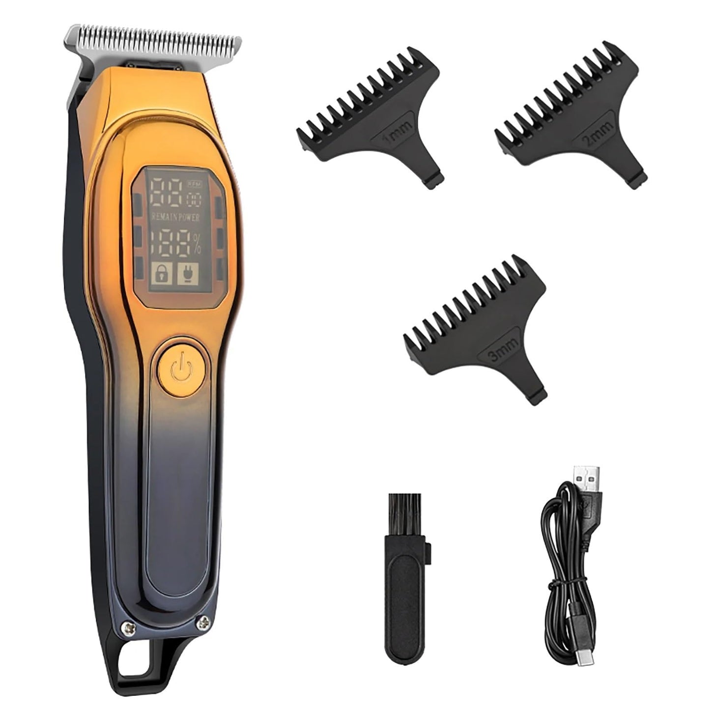 QDKVTNDJZ Hair Clippers for Men, Professional Barber Rechargeable Precision Steel Blade Trimmer(Black Gold) Beauty and Personal Care QDKVTNDJZ