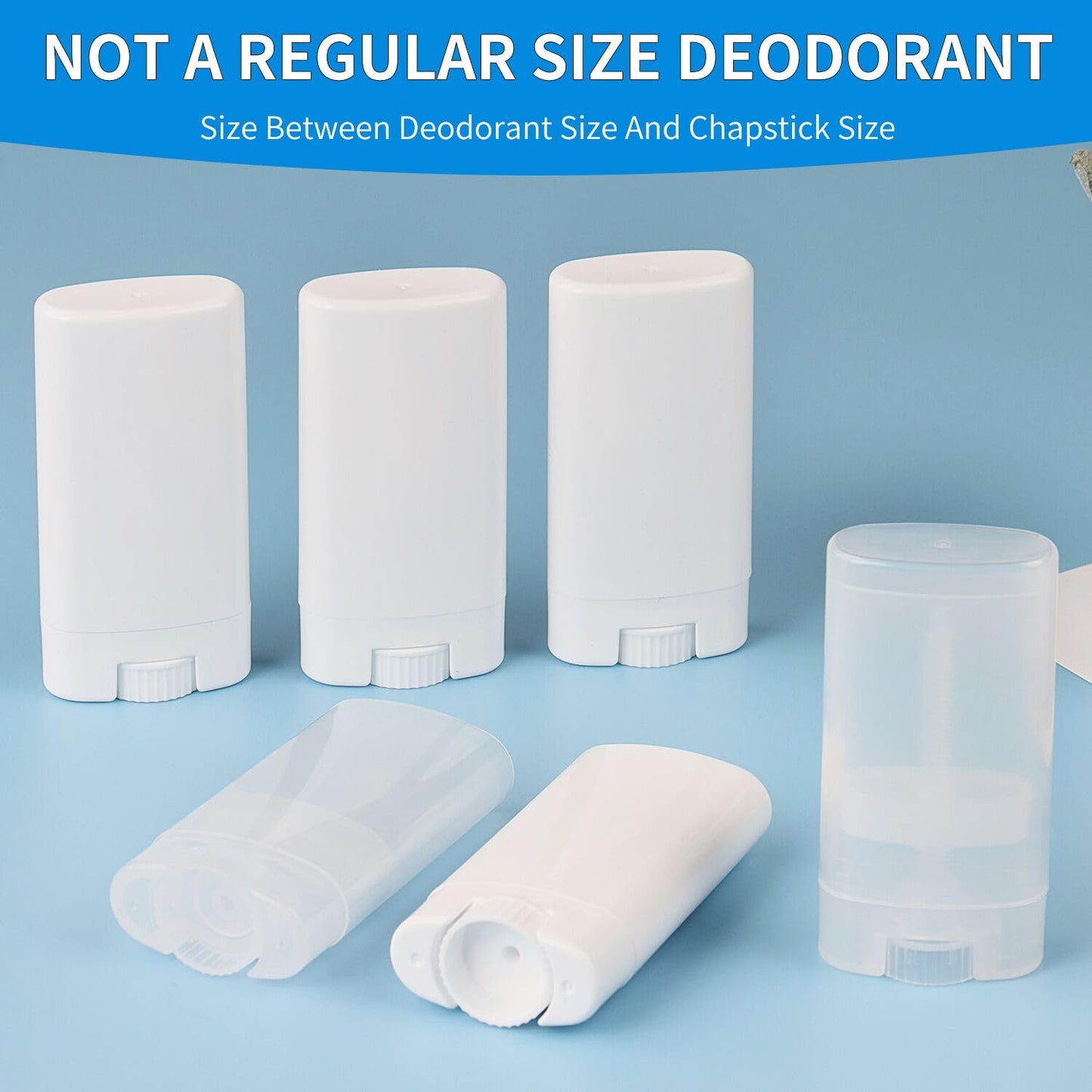 Xiboya textile Empty Oval Deodorant Lip Lipstick Balm Tubes Containers Plastic (20-Pack) (15ml, white) Beauty & Personal Care Xiboya textile
