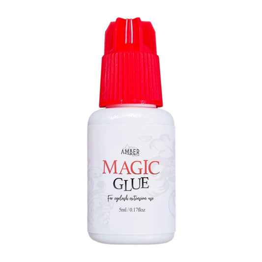 Mild Sensitive Eyelash Extension Magic Glue for Professional Lash Extensions, 1-2 Sec Dry Time & Up to 6 Weeks Retention, Black Adhesive by Amber Lash