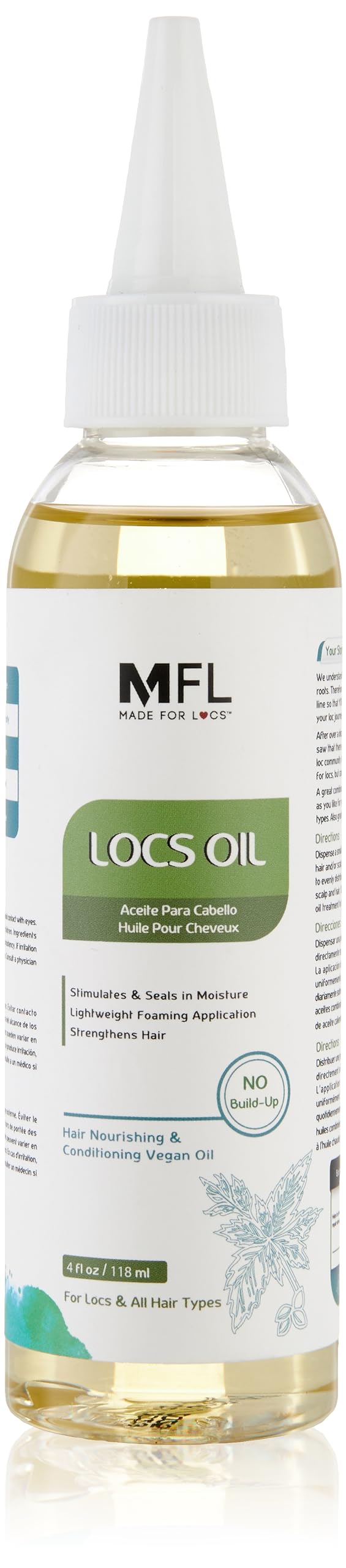 Locs Vegan Conditioning Hair Oil | Foaming Locs Oil | 4 oz Beauty & Personal Care MFL MADE FOR LOCS