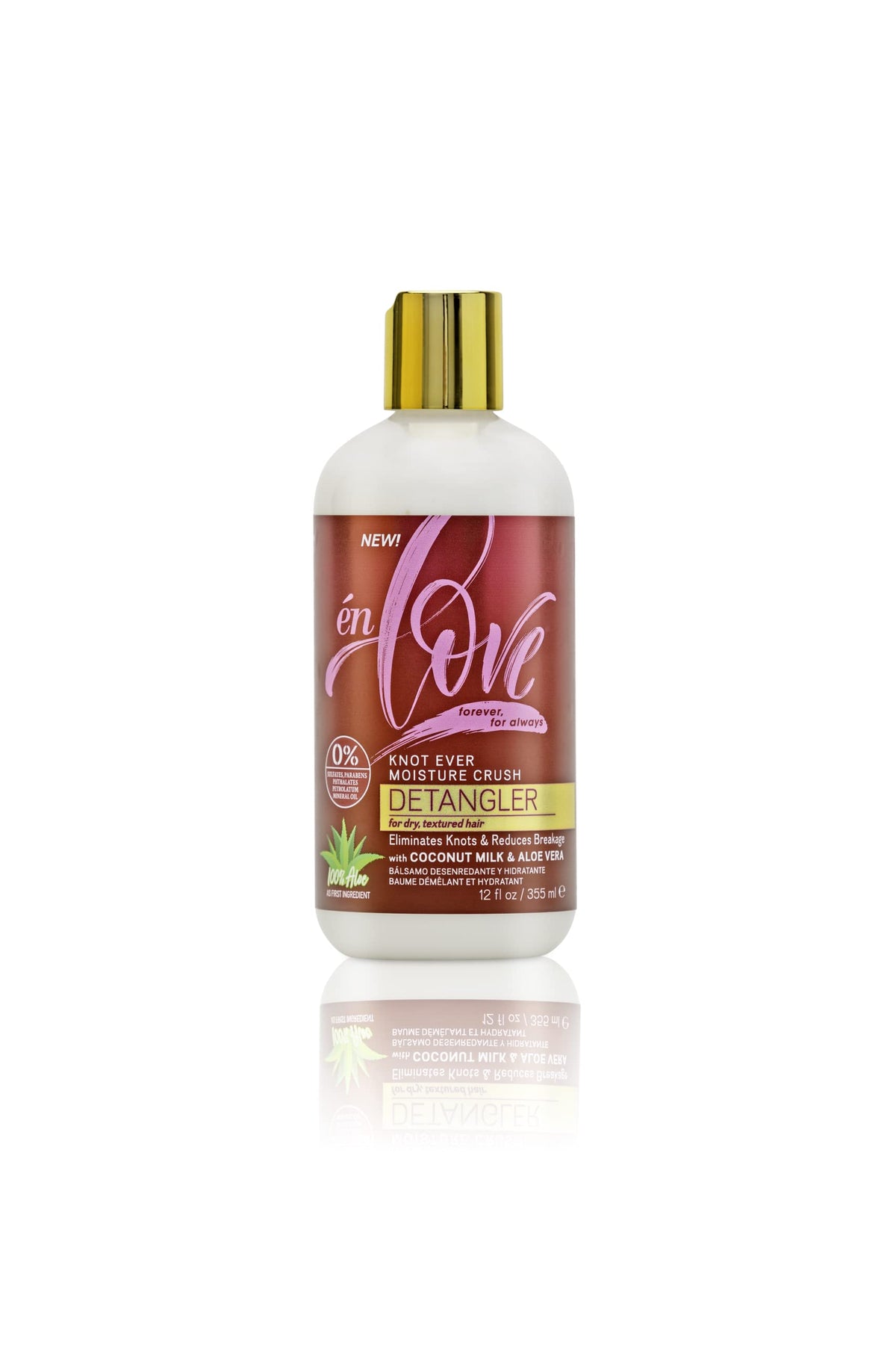 Knot Ever Moisture Crush Detangler for Curly & Coily Hair | Aloe Vera First + Coconut Milk | Pre-Shampoo | Instant Slip for Type 2A-4C |