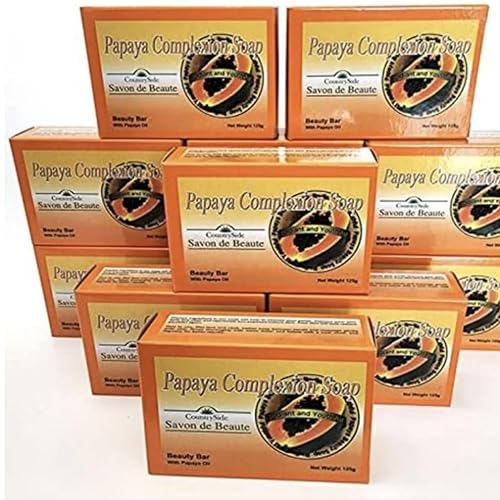 Savon De Beaute Papaya Complexion Soap Skin Tone Improvement w/ Papaya Oil (Pack of 12) Beauty & Personal Care Savon De Beaute