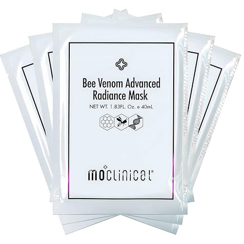 MO Clinical Bee Venom Advanced Radiance Mask for All Skin Types, Set of 5 Packages, 1.83 Fl Oz/40 ml per Package (White) Beauty & Personal Care MO Clinical