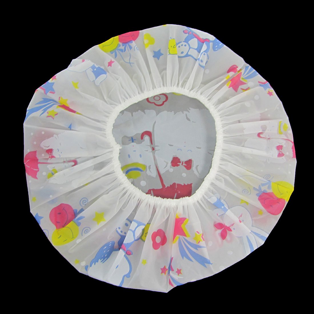 Ruilogod Elastic Hem Colorful Flowers Stars Print Plastic Shower Cap for Ladies (id: 460 35a 1c1 5de 9f5 Beauty and Personal Care Ruilogod