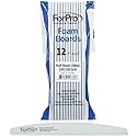ForPro Professional Collection Half Moon Foam Boards, Zebra, 100/180 Grit, Double-Sided Manicure and Pedicure Nail Files, 7” L x 1.1” W, 12-Count Beauty & Personal Care ForPro Professional Collection