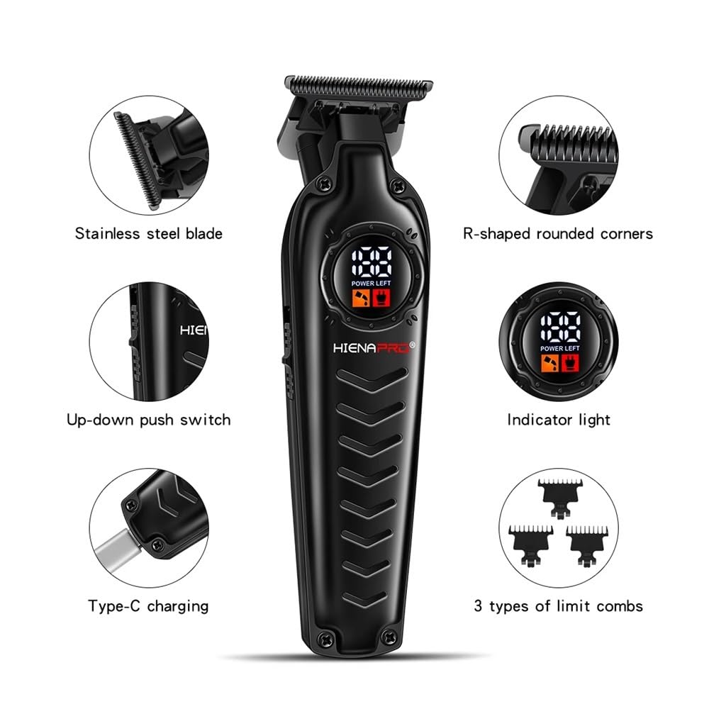 EWKYLSEM Razors HIENA Professional Electric Trimmer, USB Rechargeable Hair Trimmer, Cordless use Trimmer, LED Display, Beard Trimmer Beauty and Personal Care EWKYLSEM