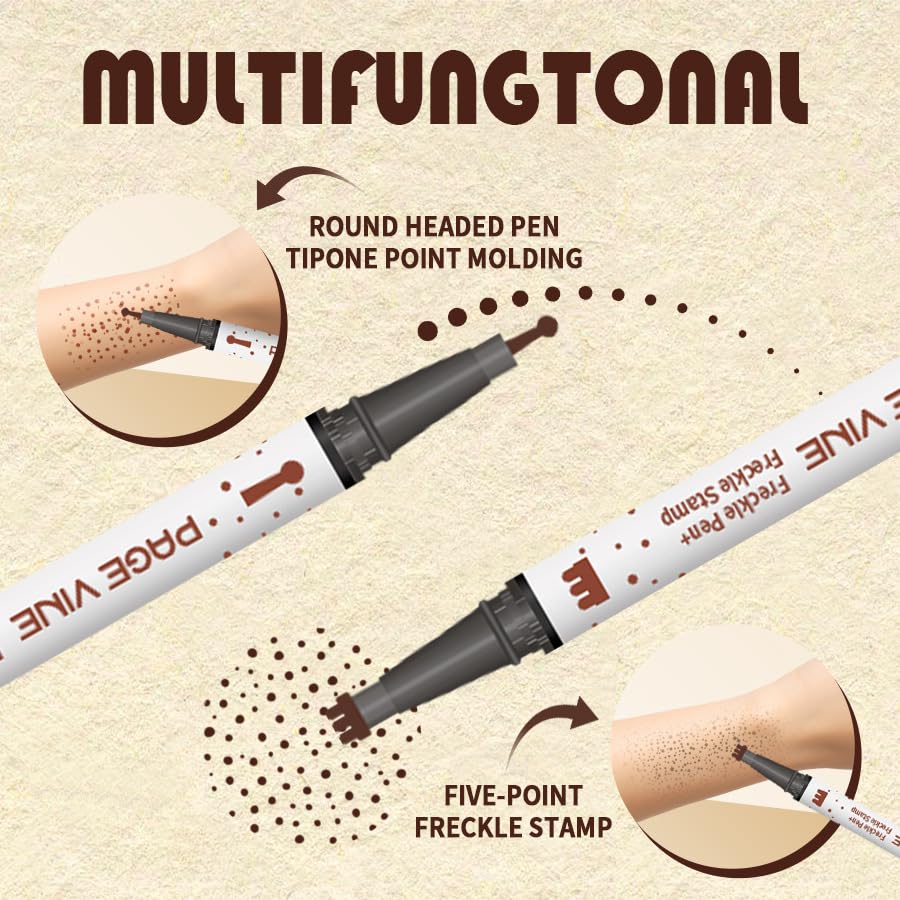 TAIKELOP Dual-Ended Freckle Stamp Pen - Realistic Faux Freckles Makeup with Soft Sponge Stamp & Precision Tip - Waterproof Long-Lasting Freckle Marker Beauty & Personal Care TAIKELOP
