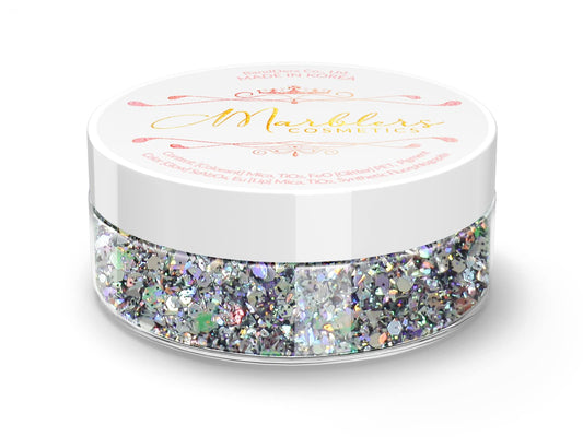MARBLERS Mixed Shaped Face & Body Glitter [Gray] 0.18oz (5g) | Chunky | Chopped | Flake | Non-Toxic | Vegan | Cruelty-Free | Festival, Rave & Party Beauty & Personal Care MARBLERS