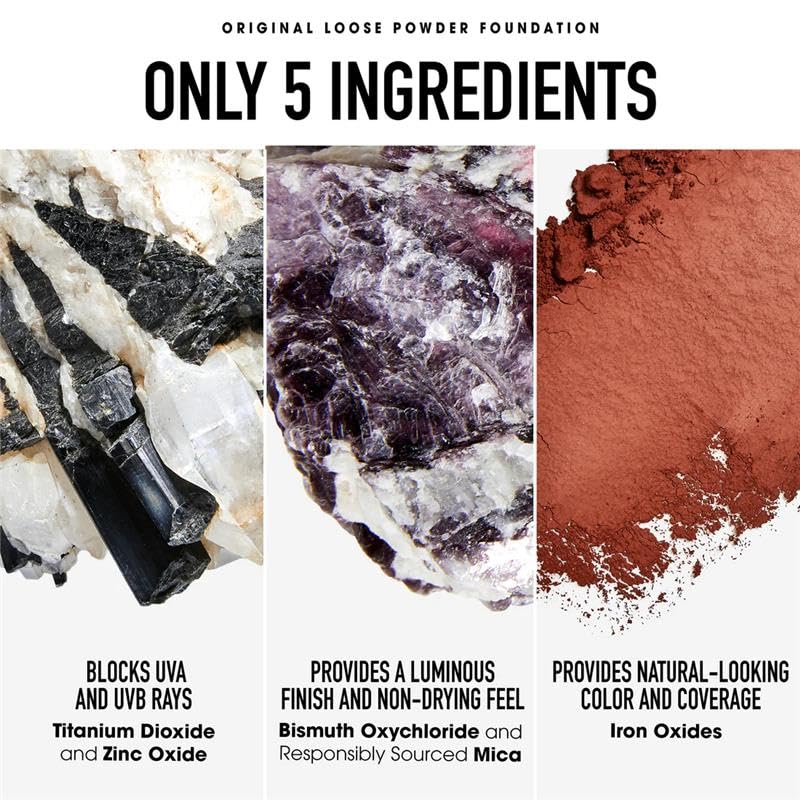 bareMinerals Deluxe Original Loose Mineral Foundation SPF 15 - Holiday Limited Edition Size $88 value - Medium Beige, Vegan, Cruelty-Free Beauty & Personal Care bareMinerals