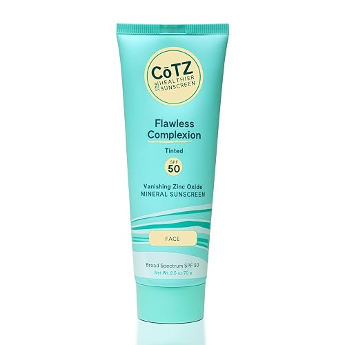 CoTZ Skincare | Flawless Complexion | Lightly Tinted | Facial Mineral Sunscreen Broad Spectrum SPF 50; 2.5 oz / 70 g Beauty & Personal Care CoTZ