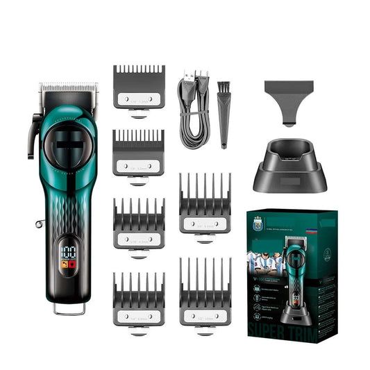 EWKYLSEM Professional Intelligent Digital Rechargeable Hair Clipper with Gradient Ribbon Base Adjustable Electric Push Shear 166(166 Green USB) Beauty and Personal Care EWKYLSEM