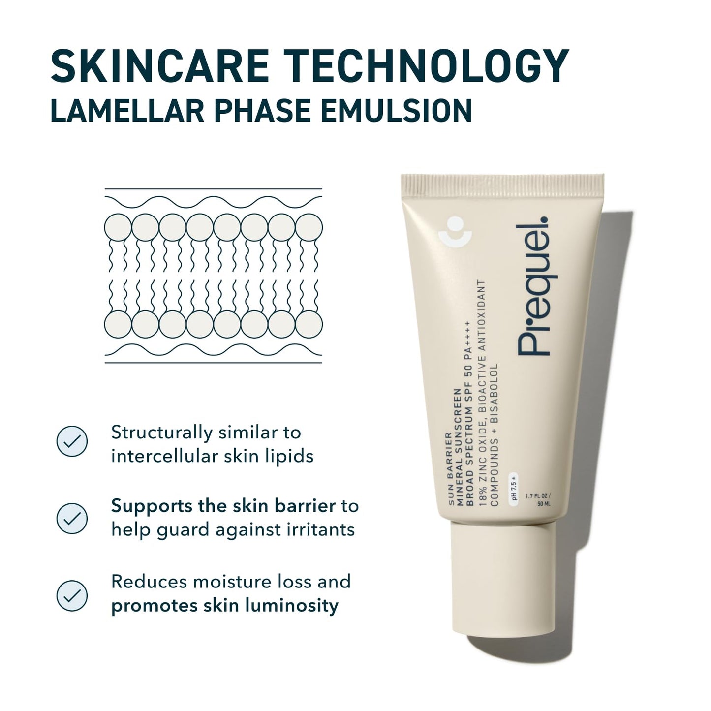 Prequel Skin Sun Barrier Mineral Sunscreen SPF 50. PA++++ Broad Spectrum Zinc Oxide Sunblock with Semi-Transparent Lightweight Texture. Moisturizing Beauty & Personal Care Prequel