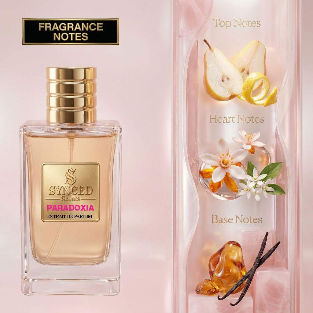 SYNCED Scents PARADOXIA Inspired by Paradoxe Perfume for Women - Long Lasting Floral Amber Fragrance - Intense Modern Feminine Pear Neroli Jasmine Beauty & Personal Care SYNCED Scents
