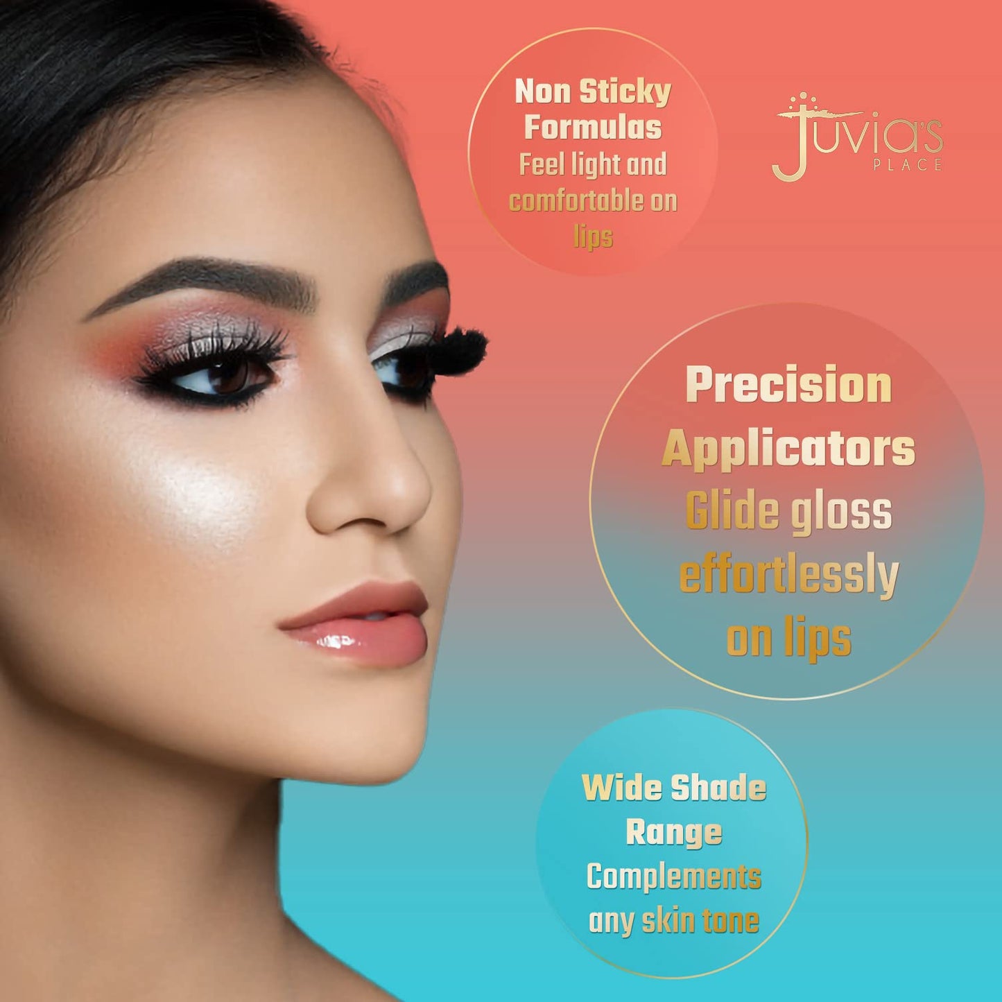 Juvia's Place Lip Gloss Glass It's Electric - Gold Shimmer,16 oz, Clear, Plump, Long Lasting Non-Sticky Luscious High Shine,Glides on Richly Glossy Beauty & Personal Care Juvia's Place