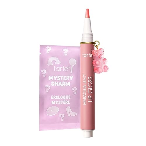 tarte maracuja juicy lip gloss - Peptide-Infused Hydrating Glossy Balm, 12HR Instant Moisture lipgloss, Includes Collectible Charm, Vegan Beauty & Personal Care tarte