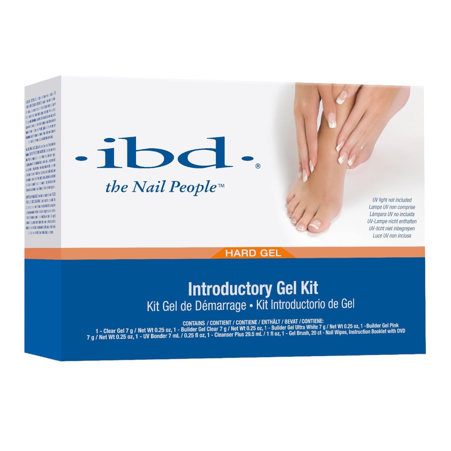IBD Introductory UV Gel Nail Kit - All-in-One Hard Gel Set with Clear & Pink Nail Builder Gels, Brush, Bonder & Tools, UV Light Not Included, Salon Beauty & Personal Care IBD