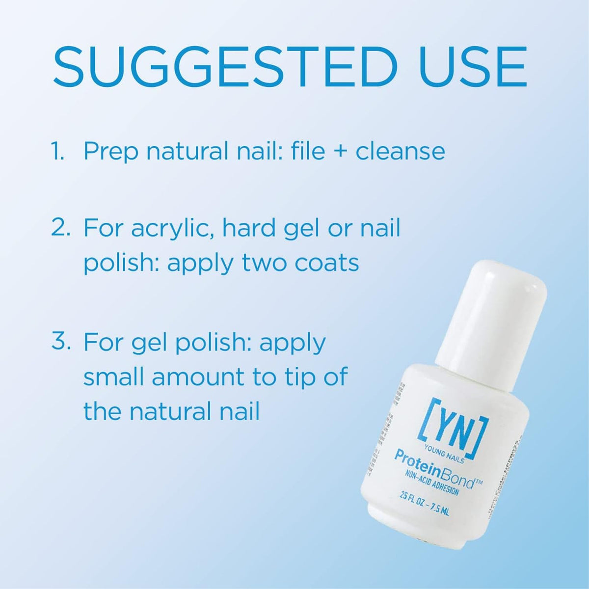 Young Nails Protein Bond - Non-Acidic Nail Primer, Enhanced Adhesion for Gel Polish & Acrylic, Nail Dehydrator, PH Bonder for Gel Nails, 0.25 oz Beauty & Personal Care Young Nails