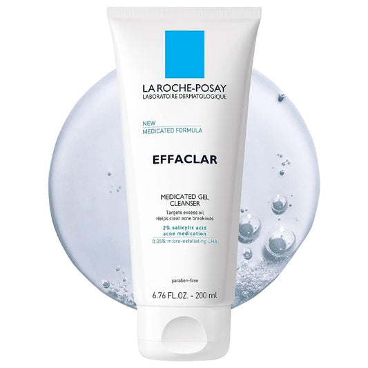 La Roche-Posay Effaclar Medicated Gel Cleanser, 2% Salicylic Acid Cleanser + LHA + Glycerin, Foaming Acne Face Wash, Helps Clear & Prevent Acne Beauty & Personal Care La Roche-Posay