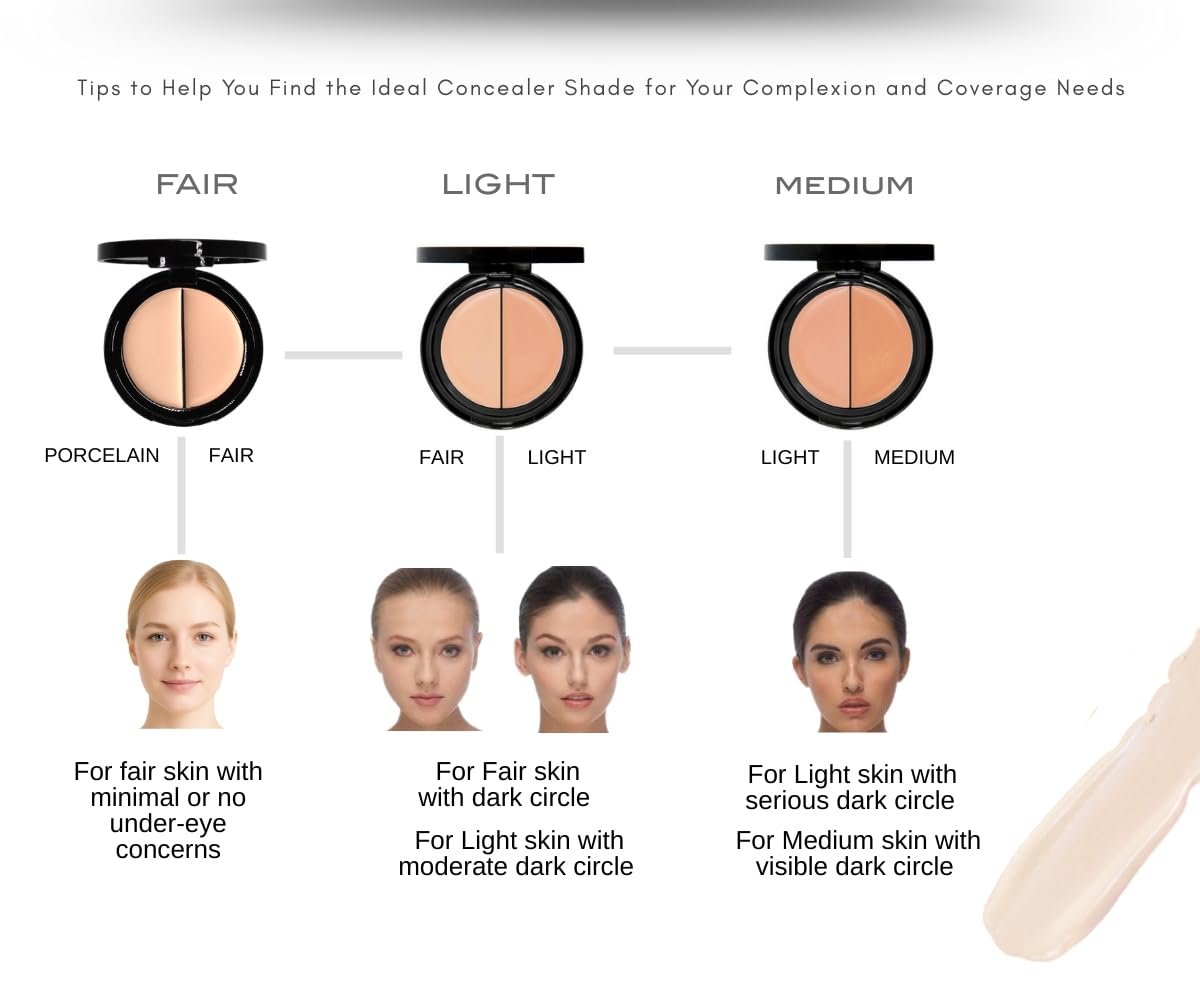 EVE PEARL Dual Salmon Concealer Full Coverage Under Eye Concealer Smooth Skin Treatment Brighten Makeup Hydrate Skincare (Tan) Beauty & Personal Care EVE PEARL