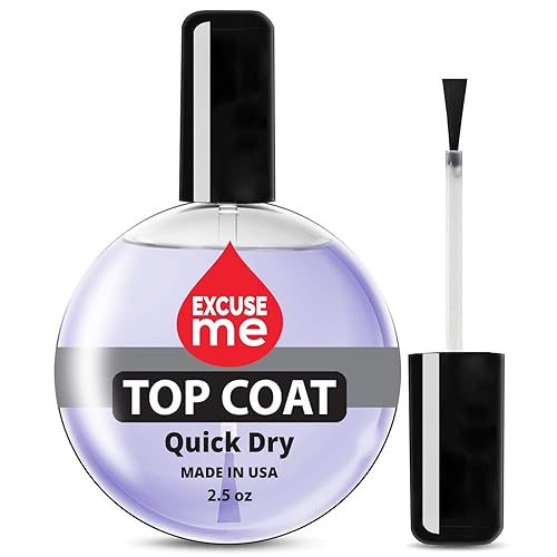 Excuse Me Quick Dry Fast Drying Super Shiny Nail Polish Top Coat Professional Refill Size 2.5 oz. Beauty & Personal Care EXCUSE ME