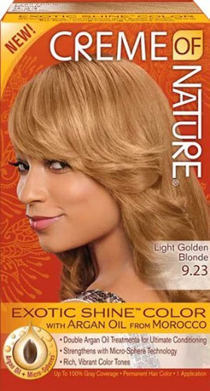 Creme of Nature Exotic Shine Hair Color With Argan Oil from Morocco, 9.23 Light Golden Brown, 1 Application Beauty & Personal Care Creme of Nature