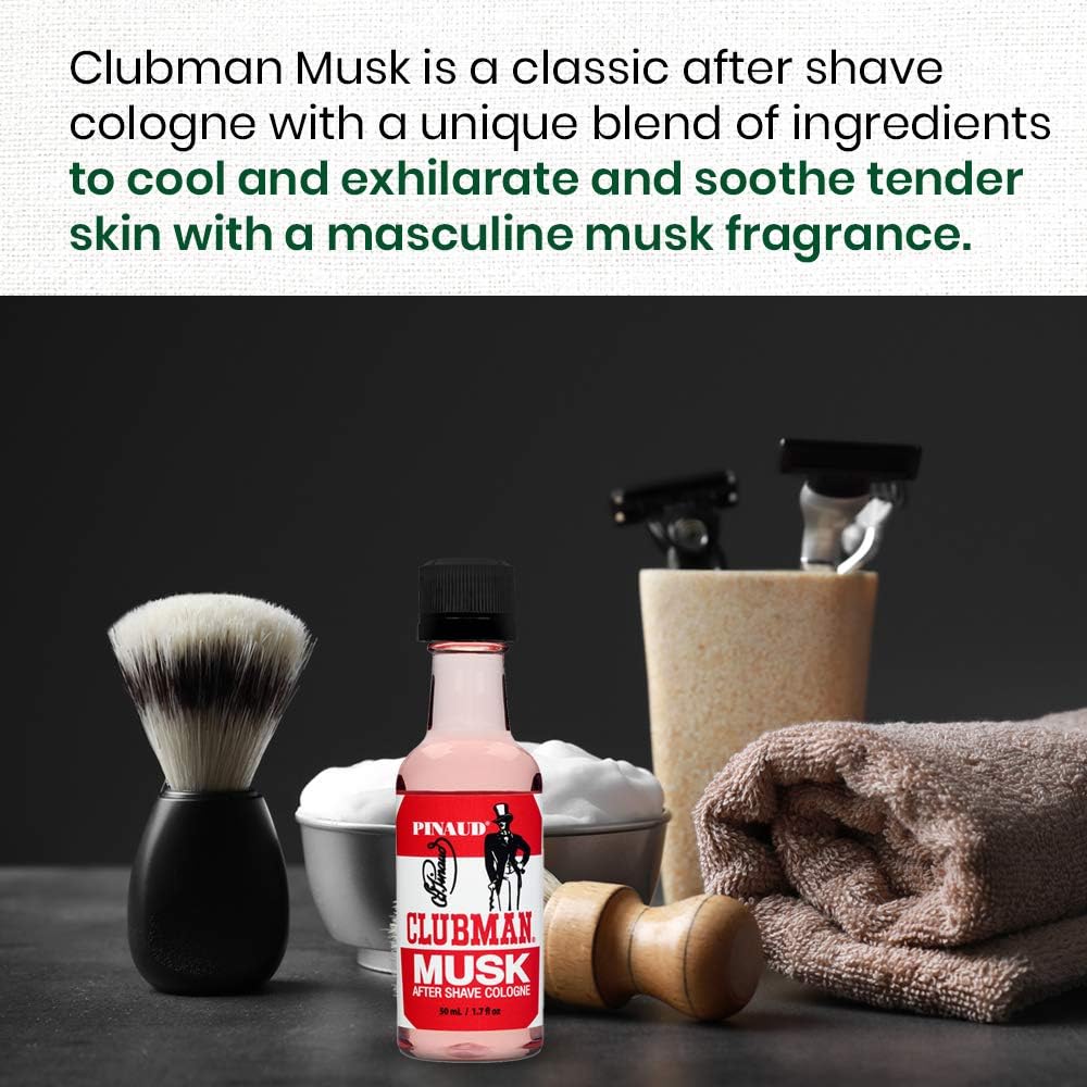 Clubman Musk After Shave Lotion, Cools, Tones, Refreshes Skin After Shaving, 1.7 oz Beauty and Personal Care Clubman